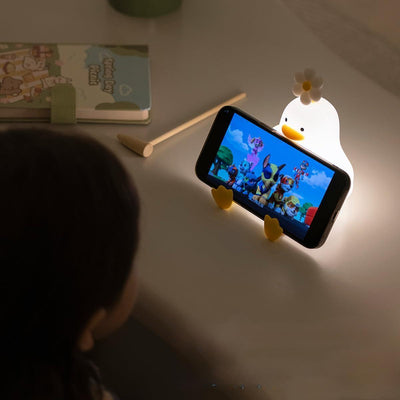 Duck LED Night Lamp USB Rechargeable Silicone Touch Sensor Timer