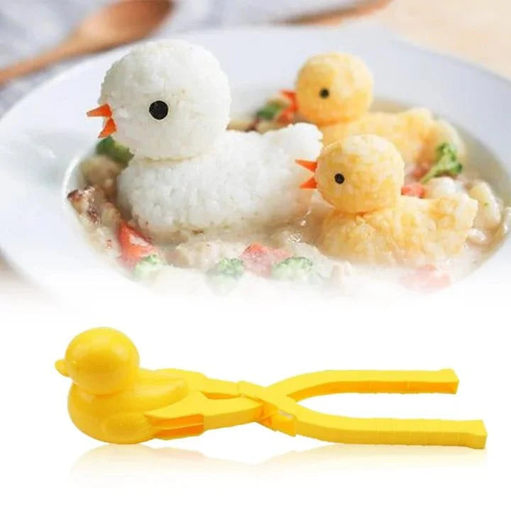 Rice Mold Shaper Tool With Duck Heart Bear Snowman Crocodile Shapes