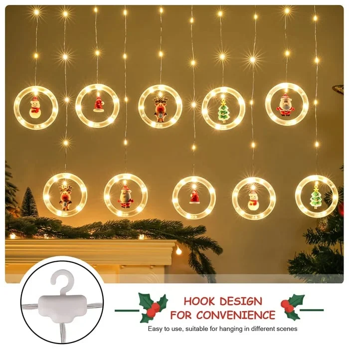 Christmas LED Wishing Ball String Lights Set Of 10 Decorative Balls