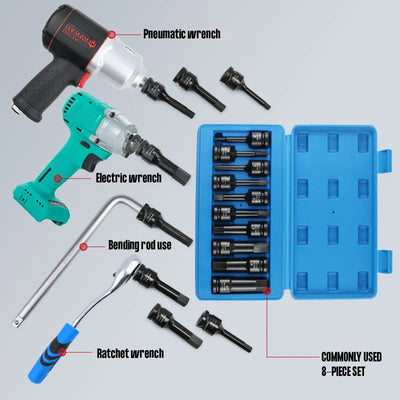 1/2 Inch Pneumatic Wrench Hex Bits Set For Durable Performance