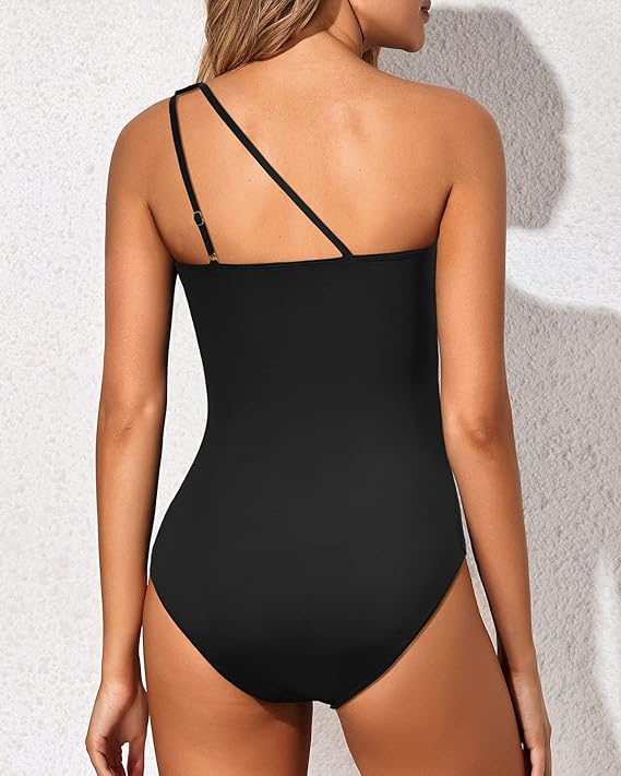 One Shoulder One Piece Swimsuit Stylish Women Beachwear