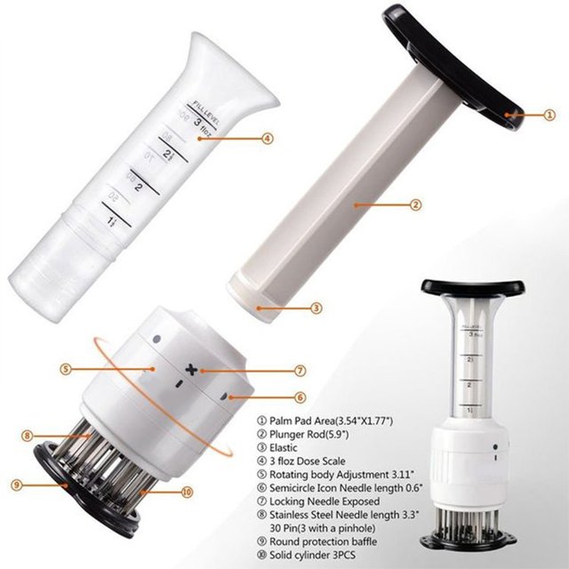2-in-1 Meat Tenderizer And Marinade Injector Tool