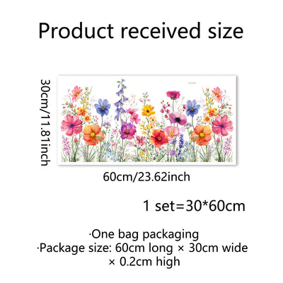 Colorful Floral Window Sticker Bouquet Cut To Size Easily