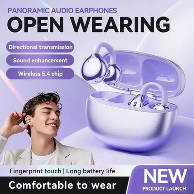 Ear Clip Bluetooth Headphones Wireless Sports Earbuds With Mic