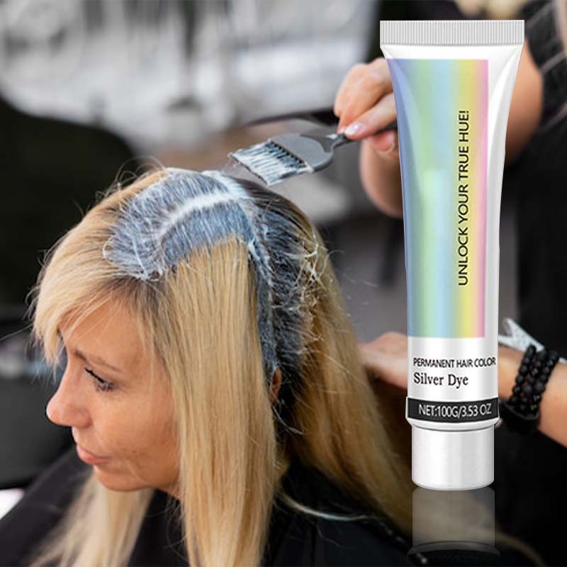 2-in-1 Natural Essence Extract Silver Hair Dye Long Lasting