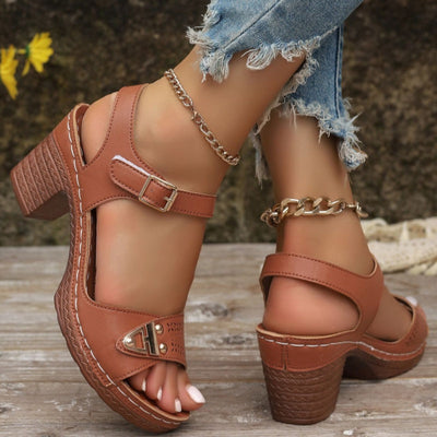 Elegant Women's Block Heel Sandals Stylish Comfortable Design