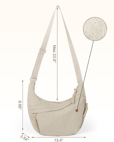 Women's Nylon Crossbody Bag Plain Color Fashion Hobo Style Tote