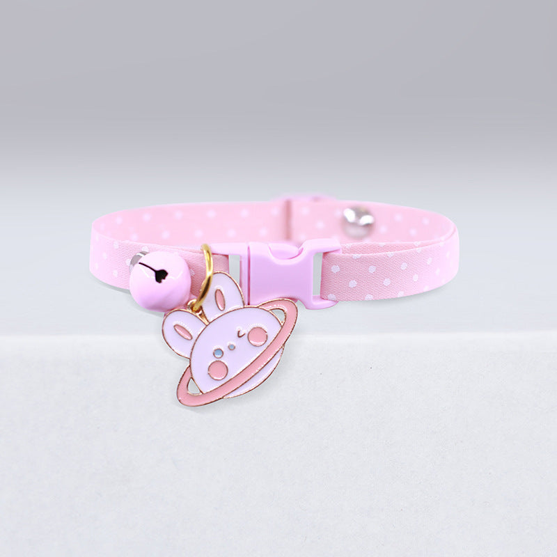 Polka Dot Cat Collar With Bell Adjustable Cute Design
