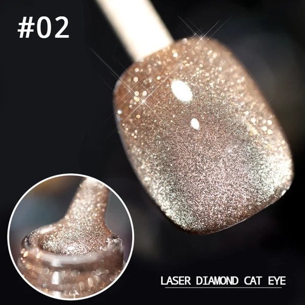 Laser Diamond Cat Eye Nail Polish Stunning Reflective Nail Color