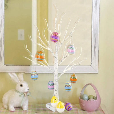 Easter LED Birch Tree With Hanging Egg Ornaments For Home Decor