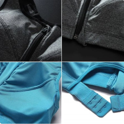Easy Fit Zip Front Sports Bra For Maximum Comfort Support
