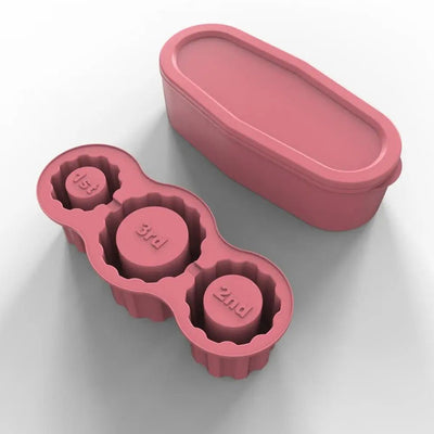 Easy-release Silicone Ice Tray Three Compartment Flexible Mold