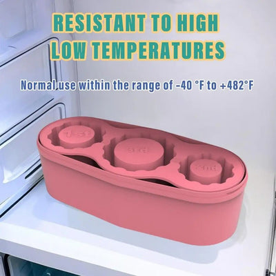 Easy-release Silicone Ice Tray Three Compartment Flexible Mold