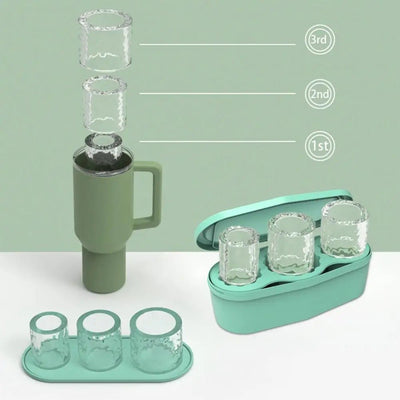 Easy-release Silicone Ice Tray Three Compartment Flexible Mold
