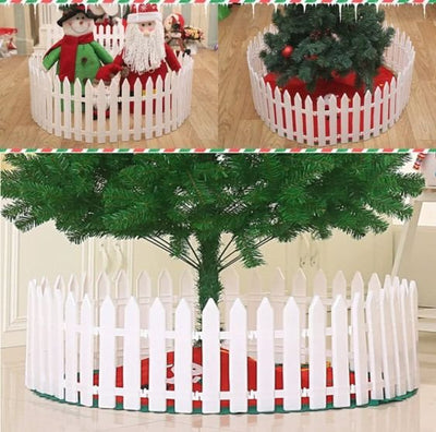 Christmas Tree Fence White Decorative Home Decor Easy Assembly