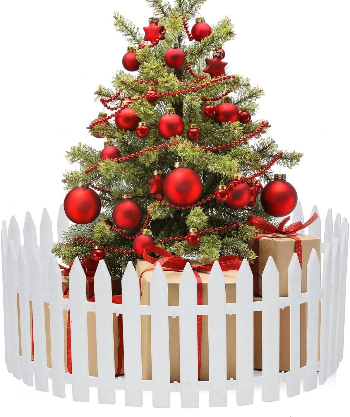 Christmas Tree Fence White Decorative Home Decor Easy Assembly