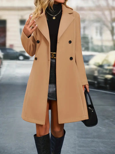 Elegant Helsinki Double Breasted Coat Stylish Classic Outerwear