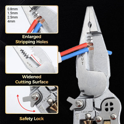 8-In-1 Wire Stripper With Voltage Tester Multi-Function Tool Kit