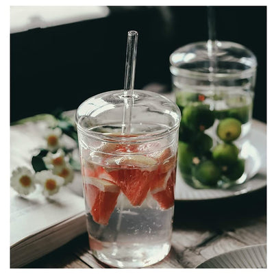 Borosilicate Glass Tumbler With Lid And Straw Eco Friendly Design