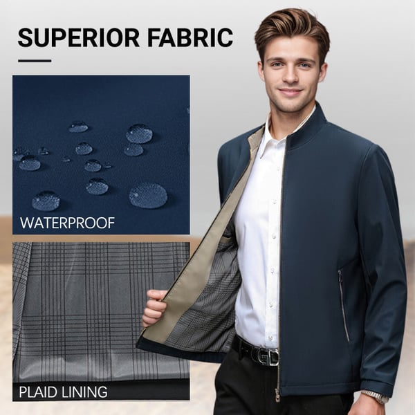 Men's Standing Collar Zipper Jacket Casual Lightweight Outerwear