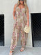 Cooper Patchwork Loose Fit Print Jumpsuit For Women