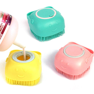 Silicone Dog Grooming Brush Bath Massage Gloves Shampoo Dispenser