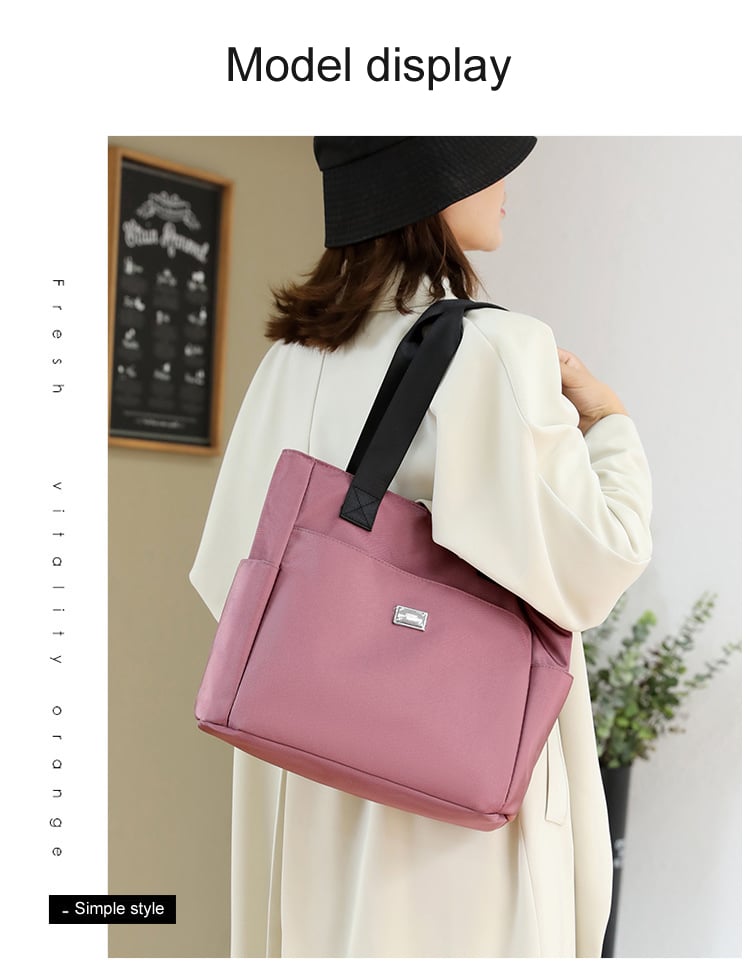 Waterproof Nylon Shoulder Bag Large Capacity Multi Pocket Design