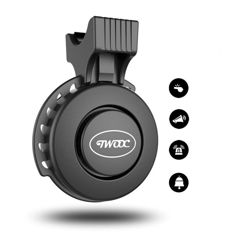 Electric Bike Horn Rechargeable Waterproof 4 Sound Modes Bicycle Horn