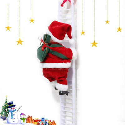Electric Climbing Ladder Santa Claus Doll With Music And Bag