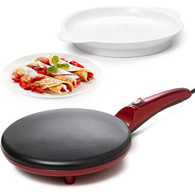 Electric Crepe Maker Nonstick Surface Easy Clean Kitchen Appliance