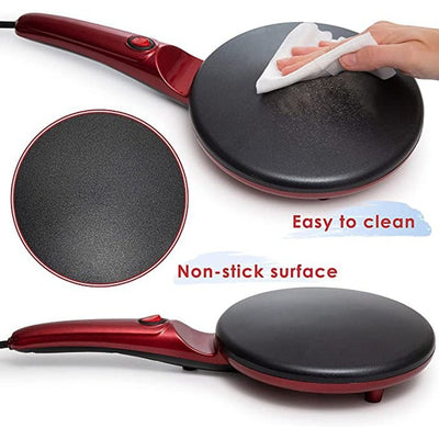 Electric Crepe Maker Nonstick Surface Easy Clean Kitchen Appliance