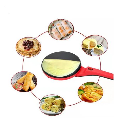 Electric Crepe Maker Nonstick Surface Easy Clean Kitchen Appliance