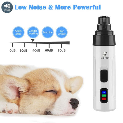 Electric Pet Nail Grinder Quiet Trimmer For Cats And Dogs