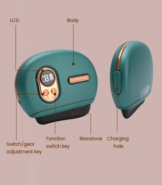 Electric Gua Sha Massager With Heating Vibration LCD Screen