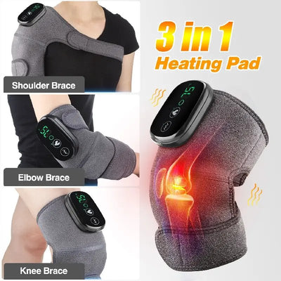Electric Heating Knee Massager Cordless Rechargeable Wrap With Vibration