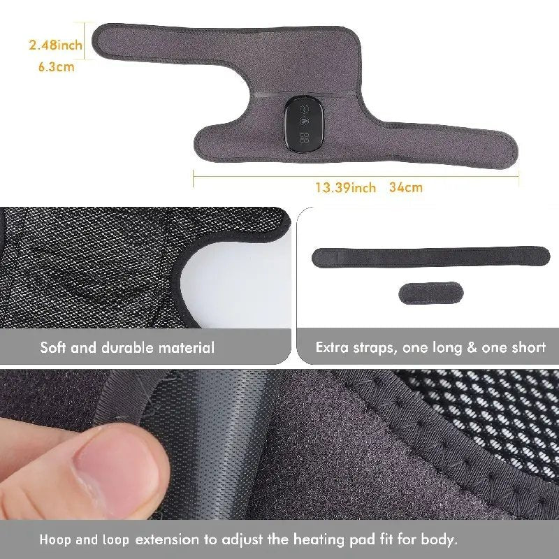 Electric Heating Knee Massager Cordless Rechargeable Wrap With Vibration