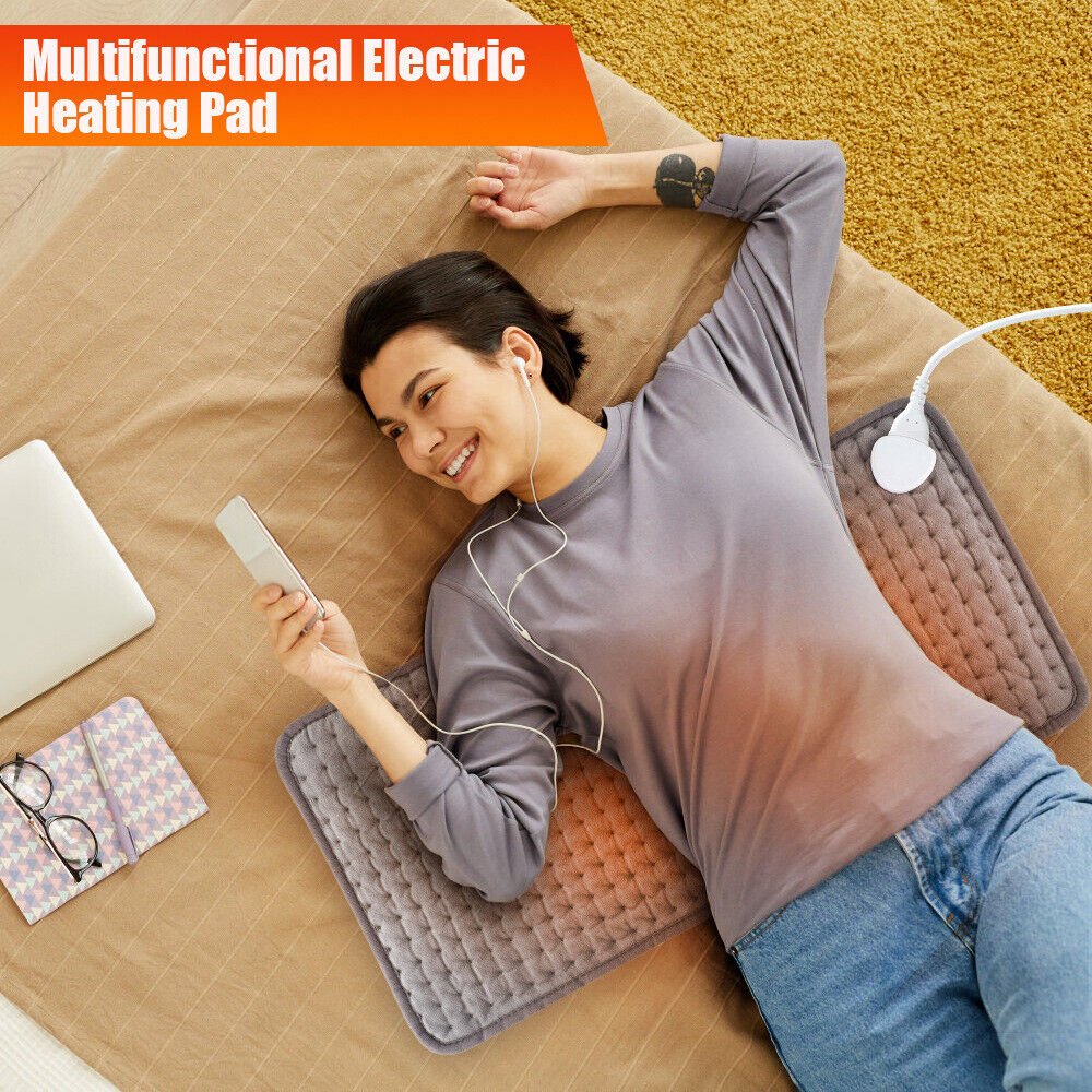 Electric Heating Pad For Back Pain Relief And Muscle Cramps Therapy