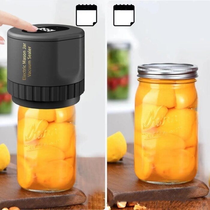Electric Mason Jar Vacuum Sealer Cordless Kit For Wide And Regular Mouth Jars
