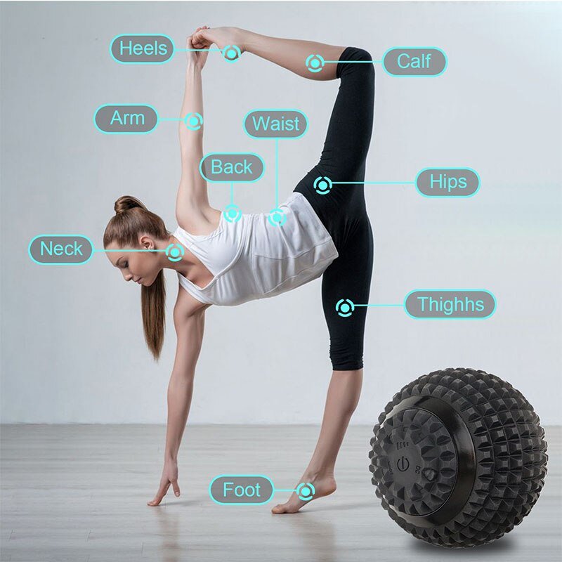 Electric Massage Ball Fitness Roller With 4-Speed Intensity Settings