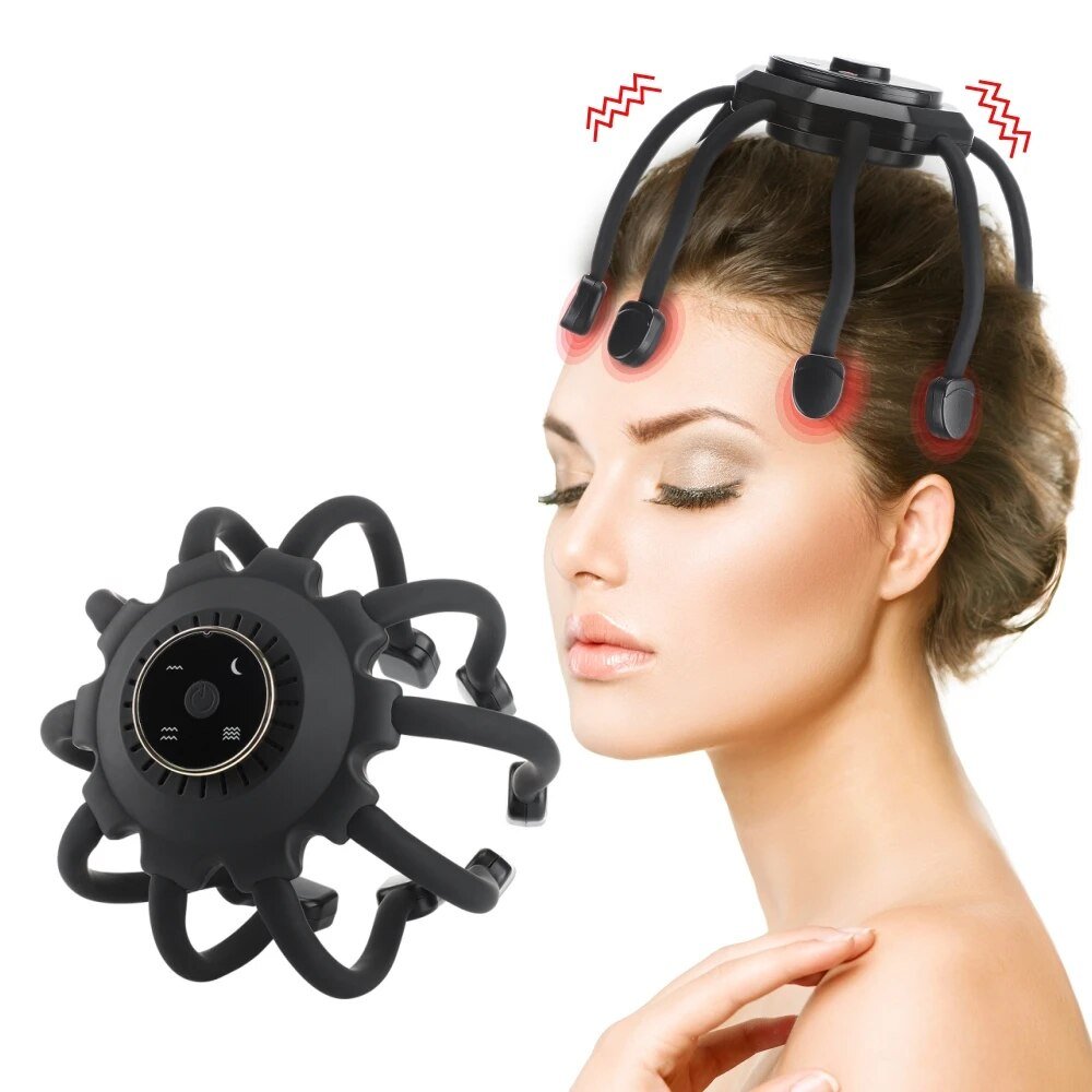 Electric Scalp Massager Rechargeable Octopus Claw Hair Stimulator