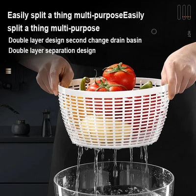 Electric Salad Spinner With Large Bowl Colander For Vegetables Herbs