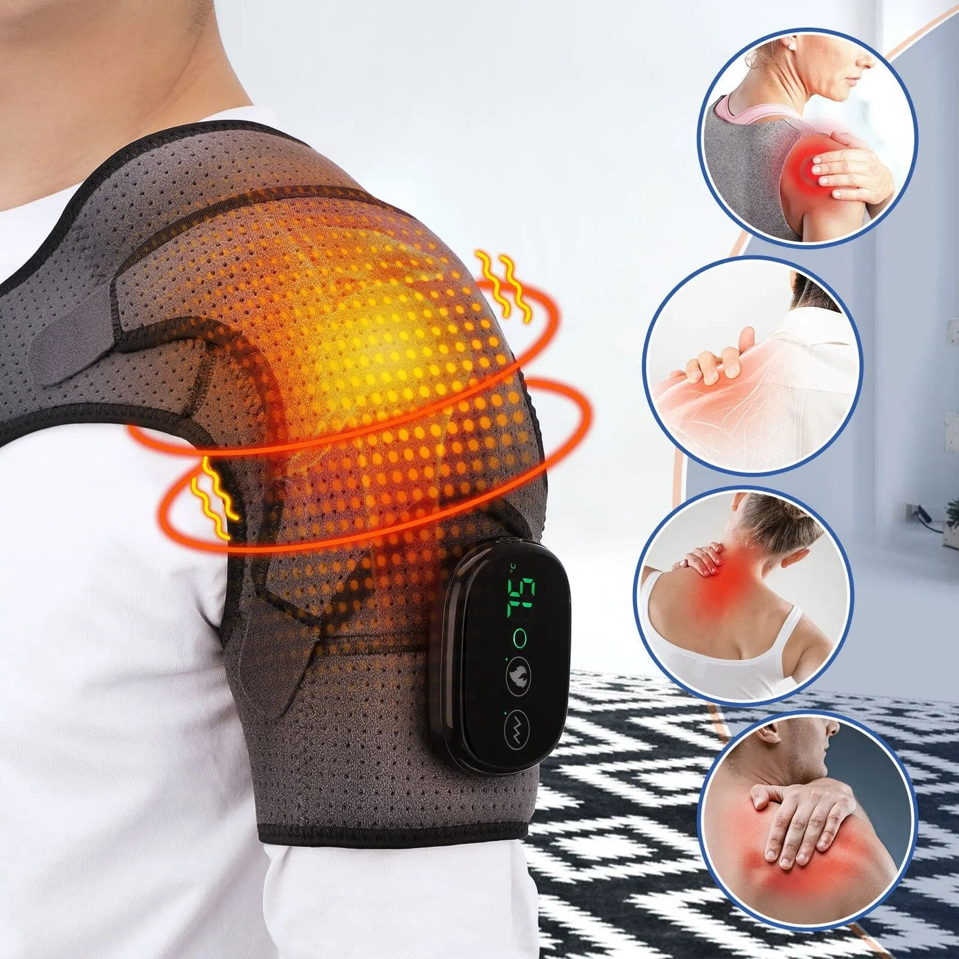 Electric Shoulder Massager Heating Pad For Pain Relief And Therapy