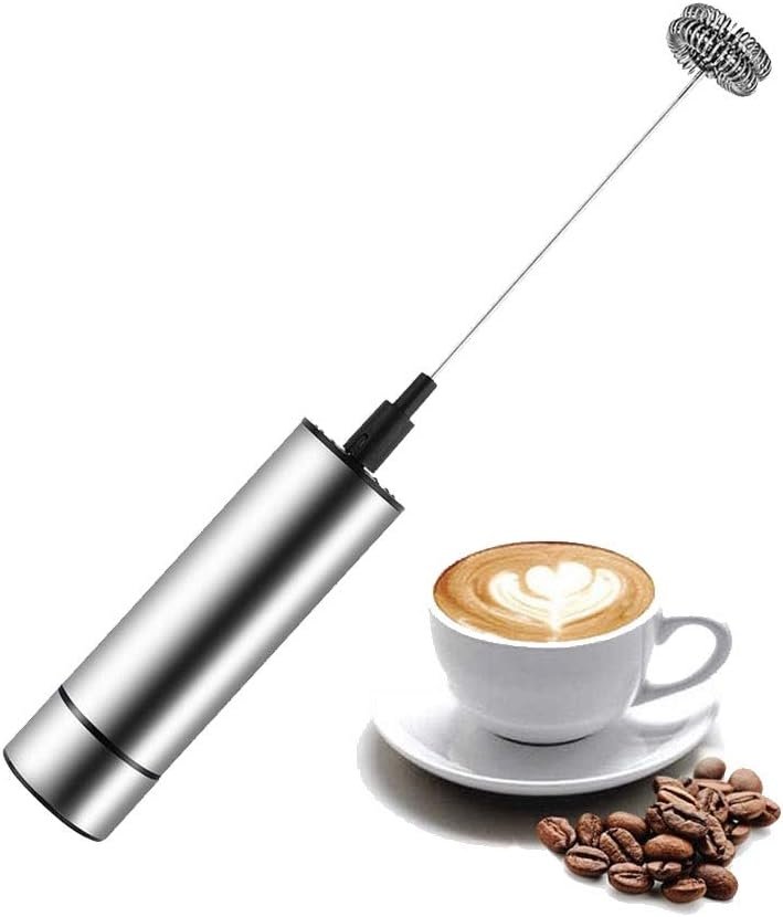 Electric Milk Frother Stainless Steel Handheld Mixer For Coffee Foam