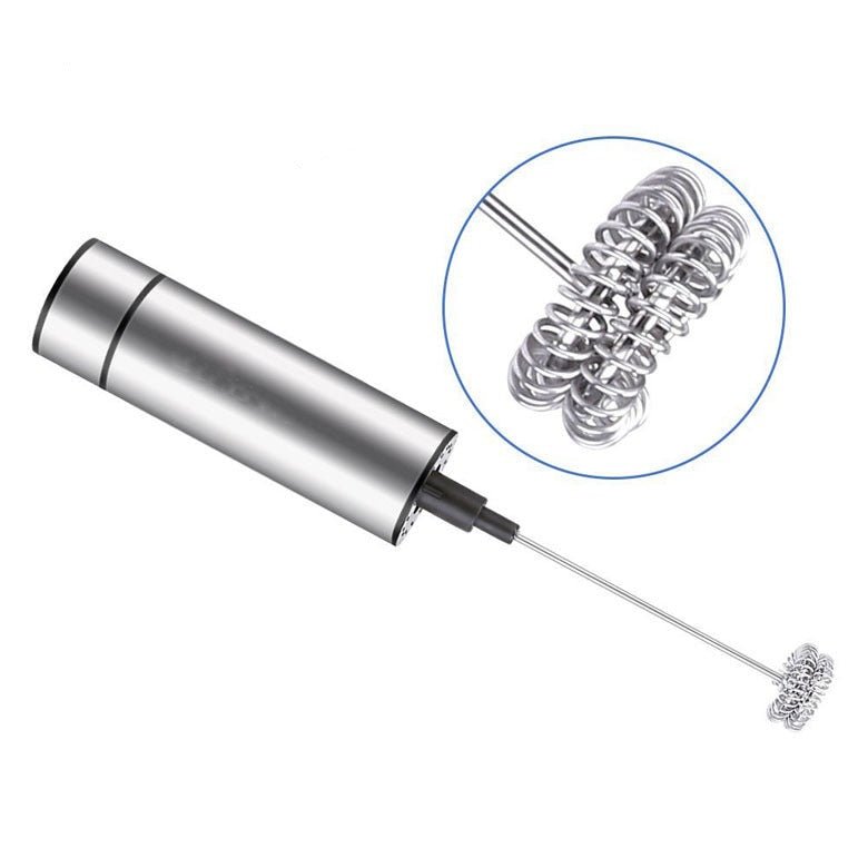 Electric Milk Frother Stainless Steel Handheld Mixer For Coffee Foam