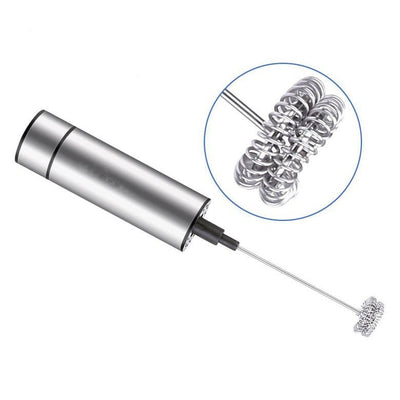Electric Milk Frother Stainless Steel Handheld Mixer For Coffee Foam