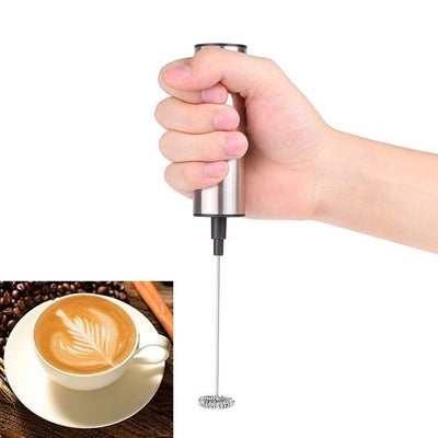 Electric Milk Frother Stainless Steel Handheld Mixer For Coffee Foam