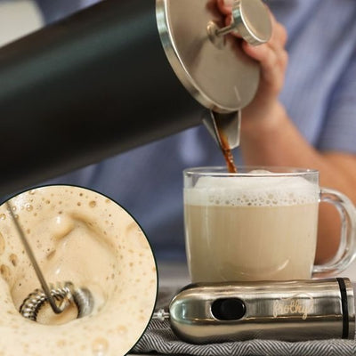 Electric Milk Frother Stainless Steel Handheld Mixer For Coffee Foam