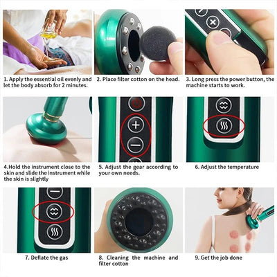 Electric Vacuum Cupping Massager For Full Body Pain Relief Therapy