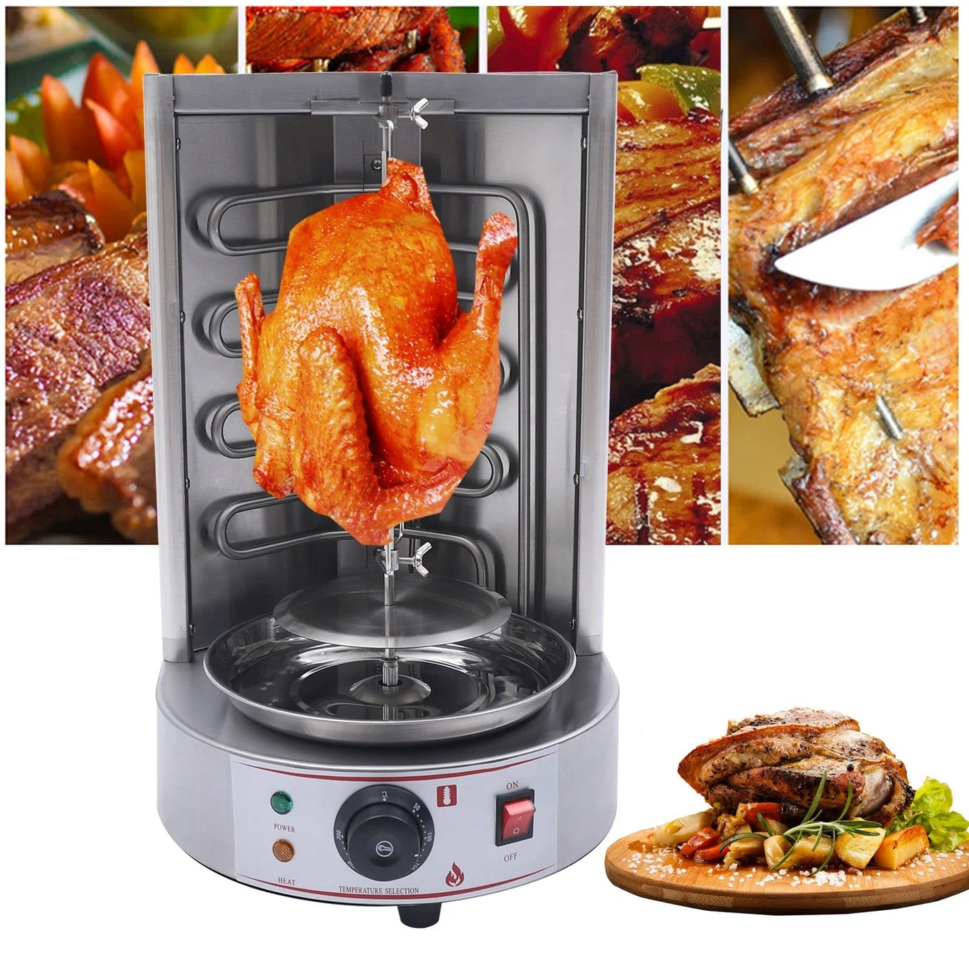 Electric Shawarma Machine Vertical Broiler Stainless Steel Grill