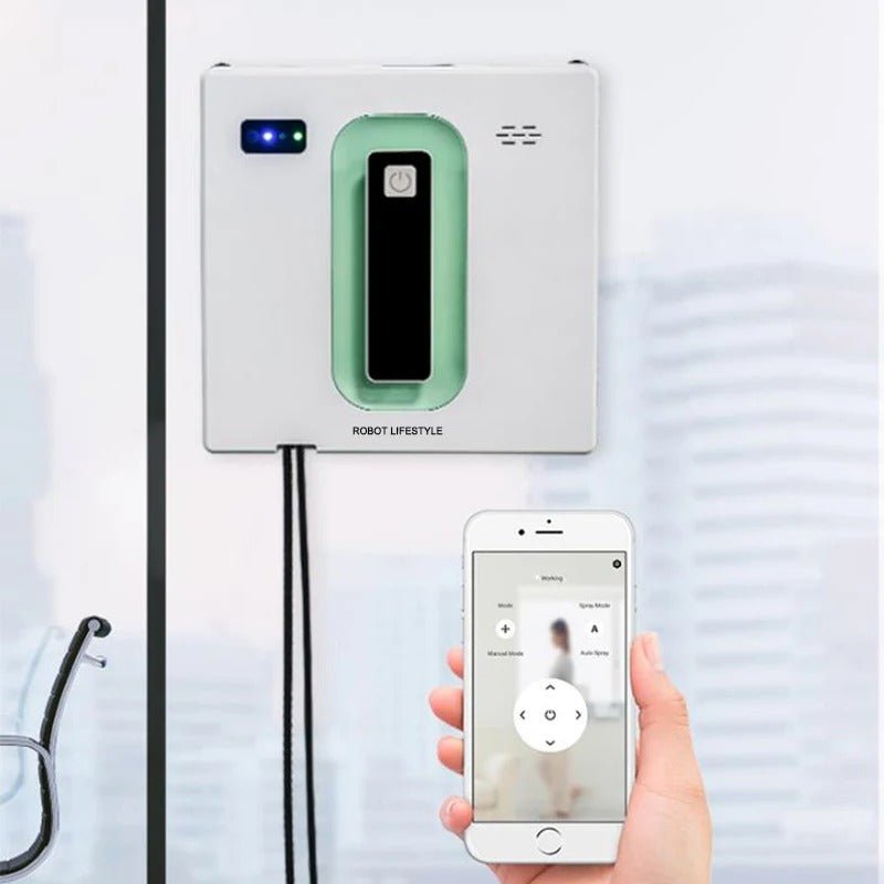 Electric Window Cleaner Robot With Remote Control And Anti Falling Sensor
